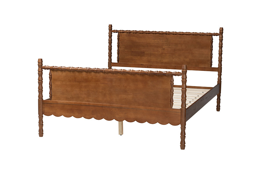 Baxton Studio Danette Bobbin Wood Platform Bed, Queen