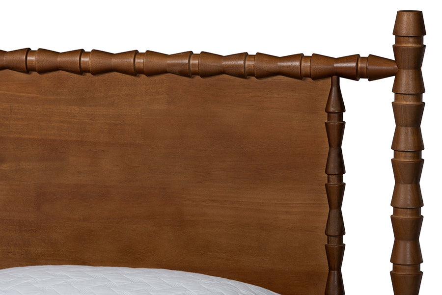 Baxton Studio Danette Bobbin Wood Platform Bed, Queen