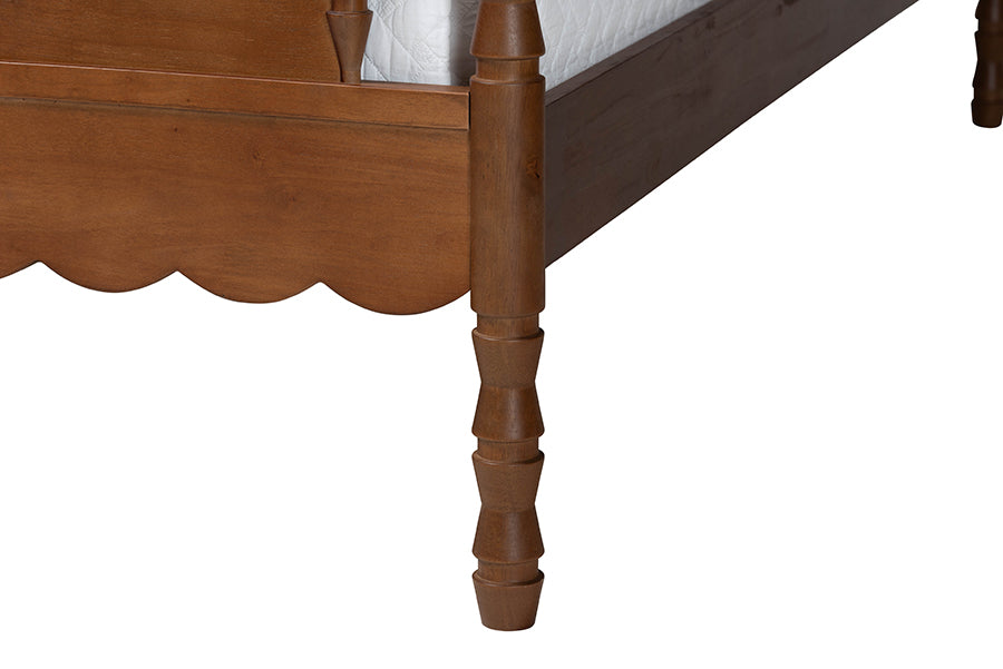 Baxton Studio Danette Bobbin Wood Platform Bed, Queen