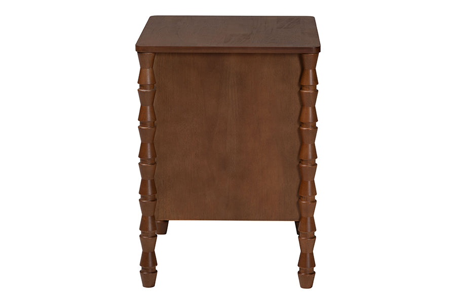 Baxton Studio Danette Bobbin Wood 2-Drawer Nightstand