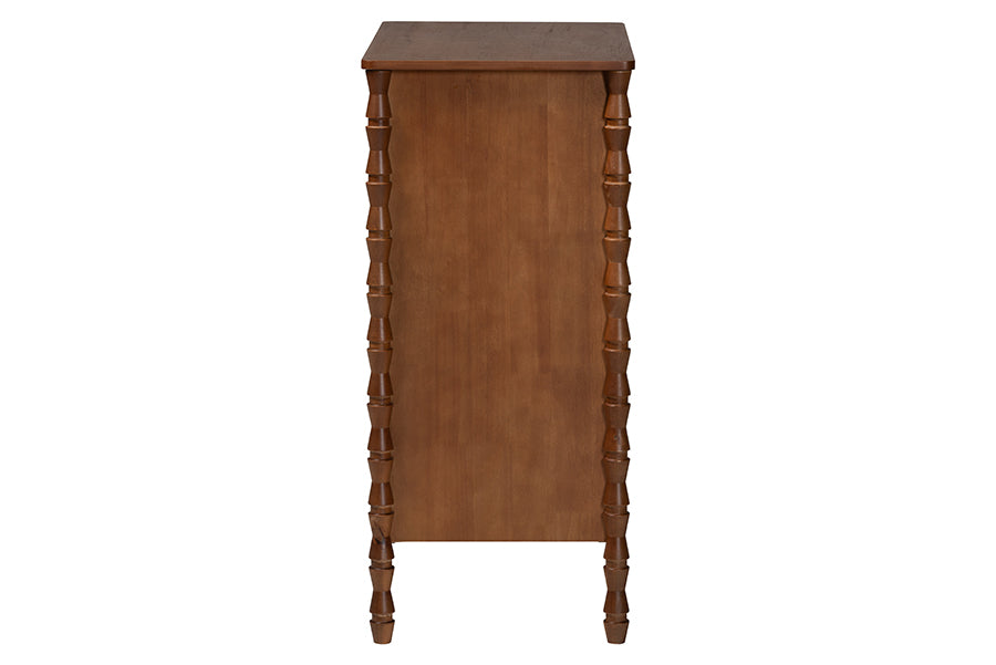 Baxton Studio Danette Bobbin Wood 4-Drawer Chest