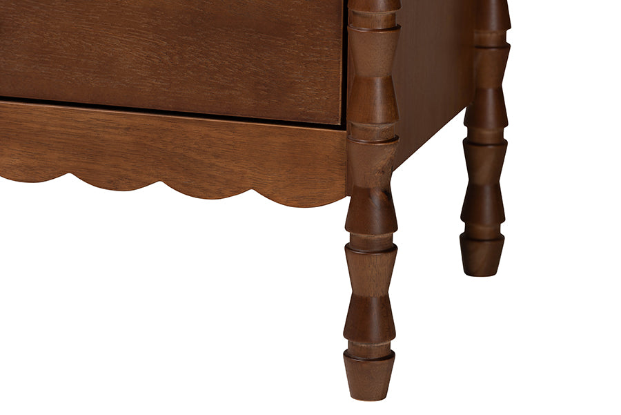 Baxton Studio Danette Bobbin Wood 4-Drawer Chest