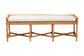 bali & pari Adonia Natural Rattan Accent Bench with Cushioned Seat