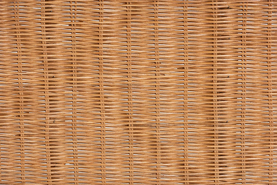 bali & pari Adonia Natural Rattan Accent Bench with Cushioned Seat