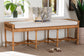bali & pari Adonia Natural Rattan Accent Bench with Cushioned Seat