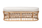 bali & pari Adelpha Natural Rattan Accent Bench with Cushioned Seat