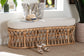 bali & pari Adelpha Natural Rattan Accent Bench with Cushioned Seat