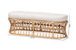 bali & pari Adelpha Natural Rattan Accent Bench with Cushioned Seat