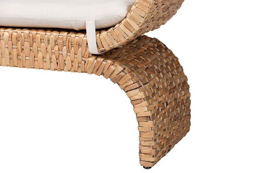 bali & pari Agave Woven Seagrass Bench with Removable Cushion
