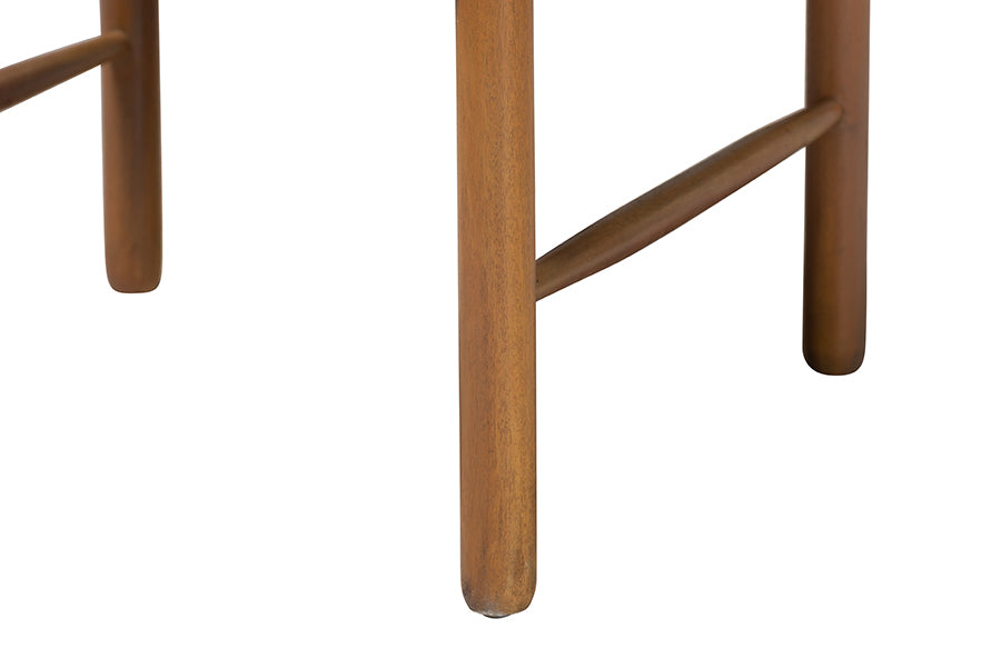 bali & pari Elvera Woven Seagrass and Mahogany Wood Dining Chair