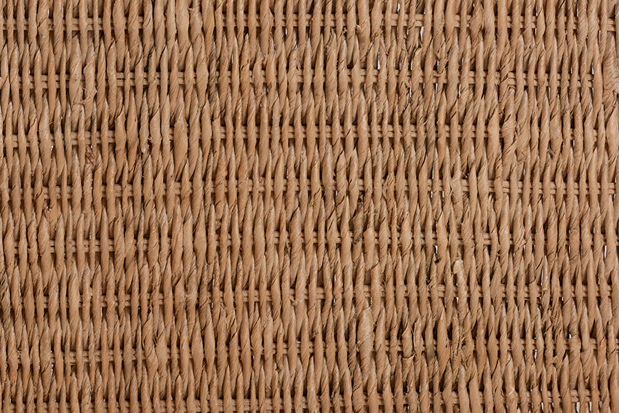 bali & pari Elvera Woven Seagrass and Mahogany Wood Dining Chair