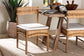 bali & pari Elvera Woven Seagrass and Mahogany Wood Dining Chair