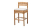 bali & pari Elvera Woven Seagrass and Mahogany Wood Counter Stool