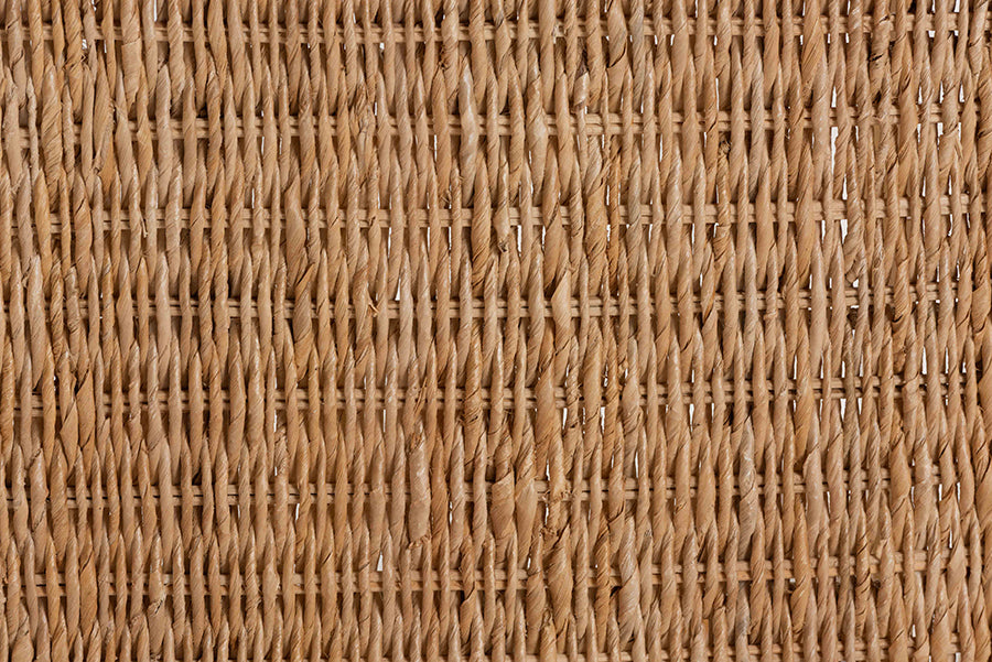 bali & pari Elvera Woven Seagrass and Mahogany Wood Counter Stool