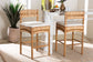 bali & pari Elvera Woven Seagrass and Mahogany Wood Counter Stool