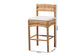 bali & pari Elvera Woven Seagrass and Mahogany Wood Counter Stool