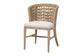 bali & pari Vellon Woven Seagrass and White Wash Mahogany Wood Dining Chair