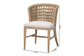 bali & pari Vellon Woven Seagrass and White Wash Mahogany Wood Dining Chair