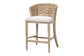 bali & pari Vellon Woven Seagrass and White Wash Mahogany Wood Counter Stool