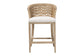 bali & pari Vellon Woven Seagrass and White Wash Mahogany Wood Counter Stool