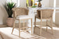bali & pari Vellon Woven Seagrass and White Wash Mahogany Wood Counter Stool