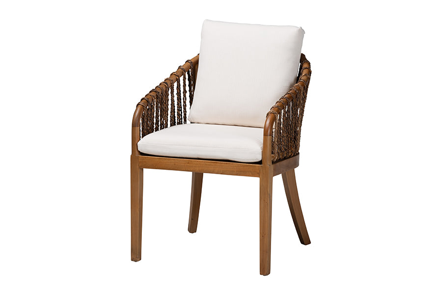 bali & pari Varen Seagrass and Mahogany Wood Dining Chair