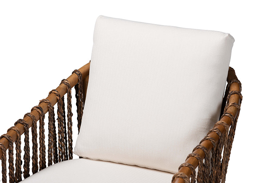 bali & pari Varen Seagrass and Mahogany Wood Dining Chair
