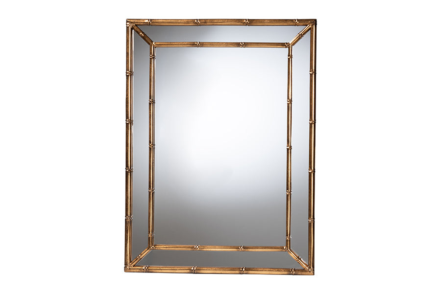 Baxton Studio Adeliza Accent Wall Mirror with Bamboo Inspired Frame