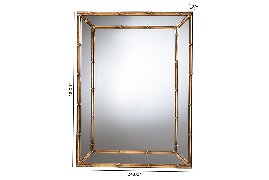 Baxton Studio Adeliza Accent Wall Mirror with Bamboo Inspired Frame