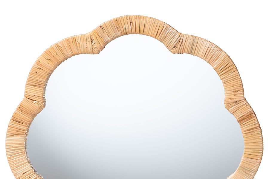 bali & pari Akuna Scalloped Natural Rattan Wall Mirror