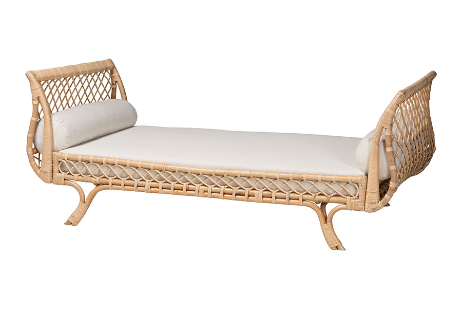 bali & pari Philana Natural Rattan Daybed with Cushions