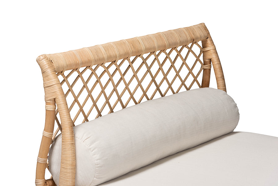 bali & pari Philana Natural Rattan Daybed with Cushions