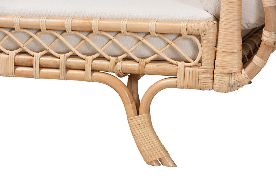bali & pari Philana Natural Rattan Daybed with Cushions