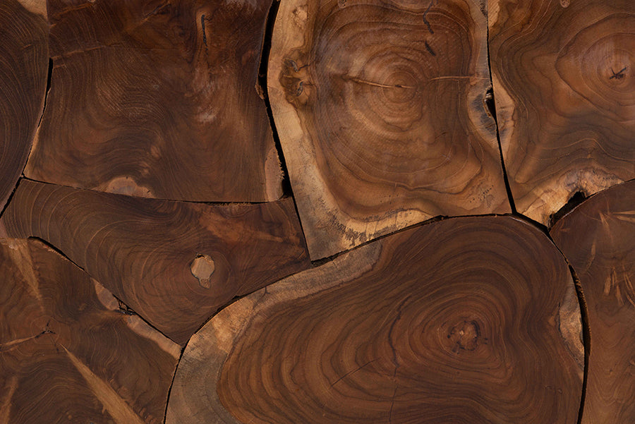 bali & pari Eldora Teak Wood Coffee Table - Handcrafted Live-Edge Accent Table, Low Profile Design for Living Room