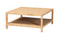 bali & pari Kalimantan Natural Rattan Coffee Table with Shelf, Square