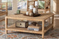bali & pari Kalimantan Natural Rattan Coffee Table with Shelf, Square