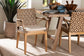 bali & pari Storsel Natural Rattan and Teak Wood Dining Chair, Two-Tone Brown