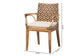 bali & pari Storsel Natural Rattan and Teak Wood Dining Chair, Two-Tone Brown