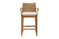 bali & pari Storsel Natural Rattan and Teak Wood Counter Stool, Two-Tone Brown