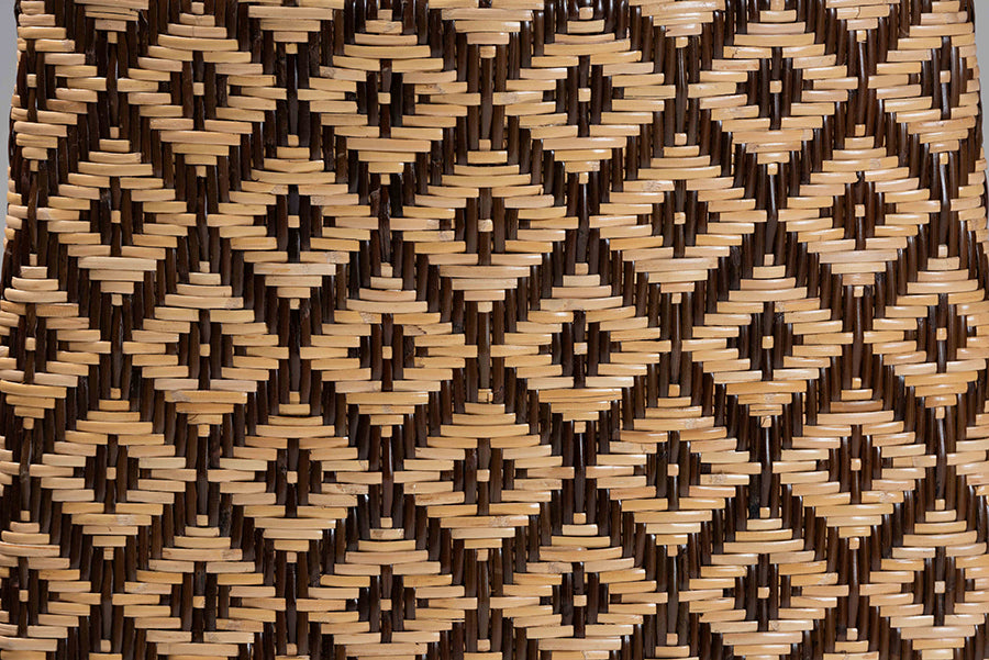 bali & pari Storsel Natural Rattan and Teak Wood Counter Stool, Two-Tone Brown