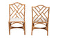 bali & pari Cedric Natural Rattan 2-Piece Dining Chair Set with Cushioned Seat