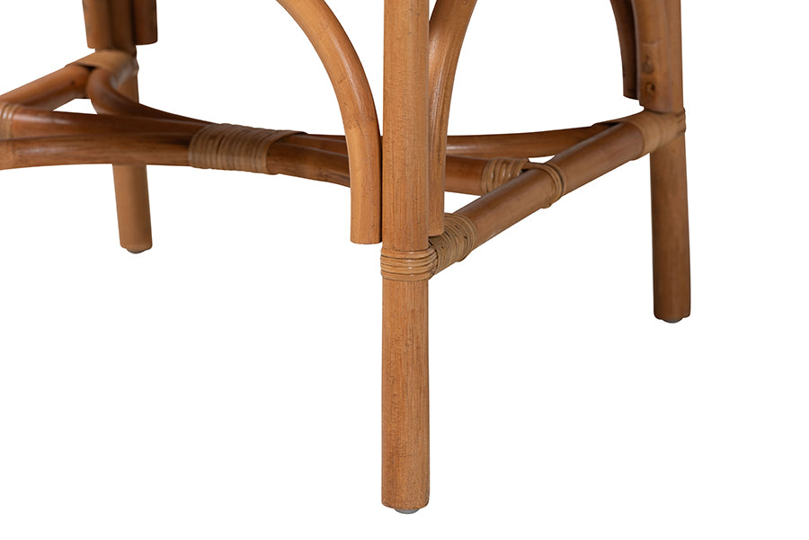 bali & pari Cedric Natural Rattan 2-Piece Dining Chair Set with Cushioned Seat