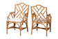 bali & pari Cedric Natural Rattan 2-Piece Dining Armchair Set with Cushioned Seat