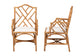 bali & pari Cedric Natural Rattan 2-Piece Dining Armchair Set with Cushioned Seat