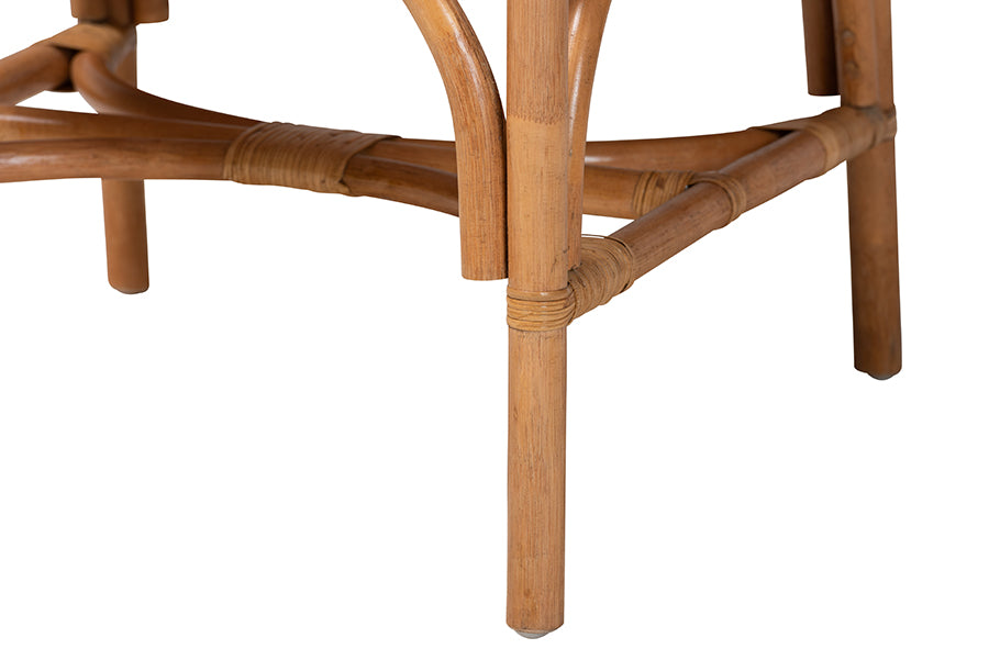 bali & pari Cedric Natural Rattan 2-Piece Dining Armchair Set with Cushioned Seat