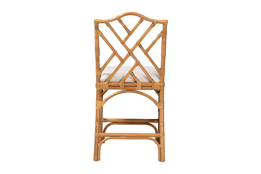 bali & pari Cedric Natural Rattan Counter Stool with Cushioned Seat