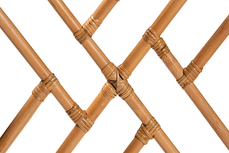 bali & pari Cedric Natural Rattan Counter Stool with Cushioned Seat