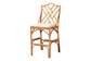 bali & pari Cedric Natural Rattan Bar Stool with Cushioned Seat