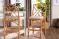 bali & pari Cedric Natural Rattan Bar Stool with Cushioned Seat