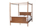 Baxton Studio Danette Bobbin Wood 4-Piece Canopy Bedroom Set, Queen